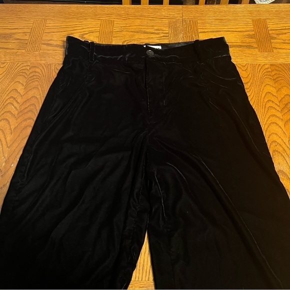 Zara Women's Velvet High Waist Trouser Pants in Black Sz L Style 2731/305/800 - Picture 9 of 15